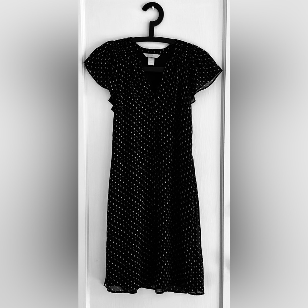 MIDI dress, black with cute white pattern, never worn